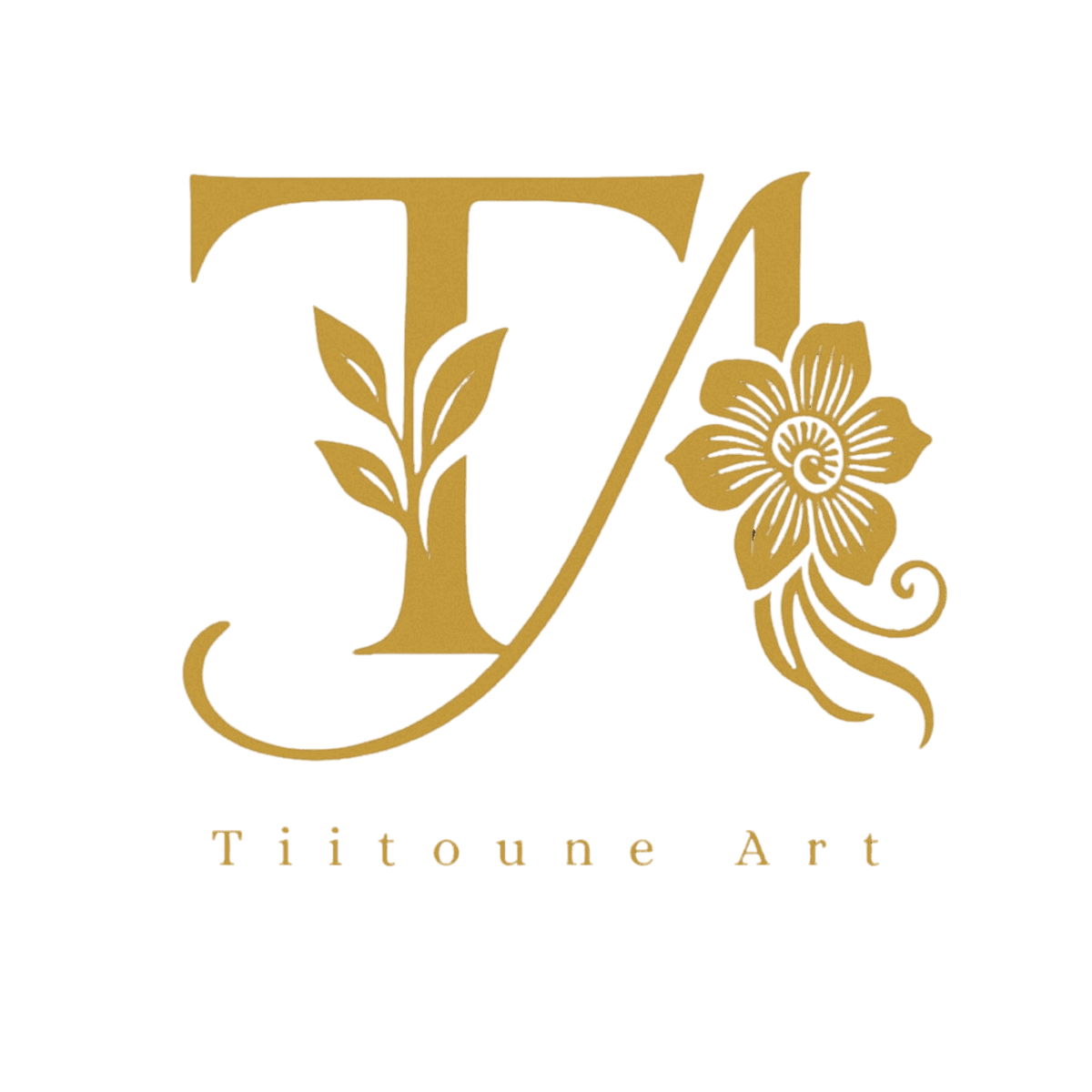 Logo de Tii'toune Art avec des éléments floraux pour la collection Nouveautés univers du henné.