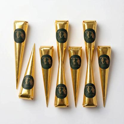 Cône de Henné Naturel - Pâte Fraîche et 100% Artisanale en emballage doré.