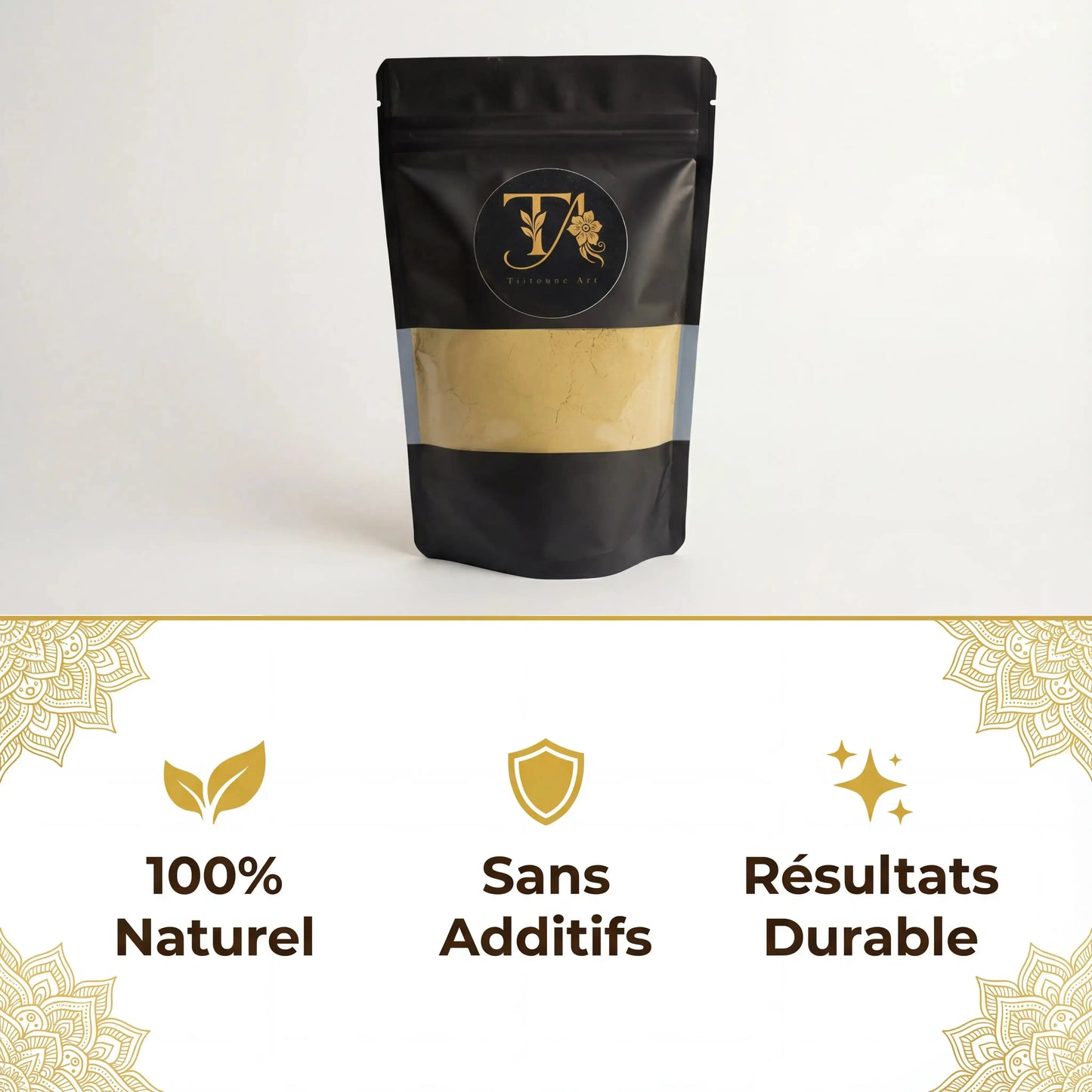 Henné en poudre 100% naturel – Coloration végétale cheveux Tiitoune art